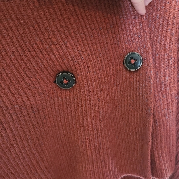 Cabi oversized ribbed knit kimono sleeve cardigan sweater Size Small Orange - Picture 4 of 7